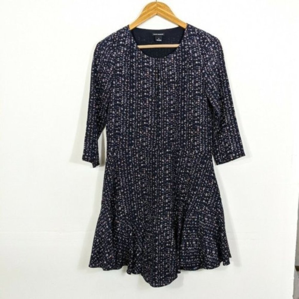 Club Monaco Blue Junelle Silk Drop Waist Ruffled Dress Size 0